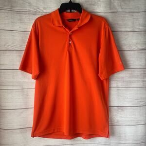 Walter Hagen Essentials Orange Golf Polo Textured Squares Size Medium
